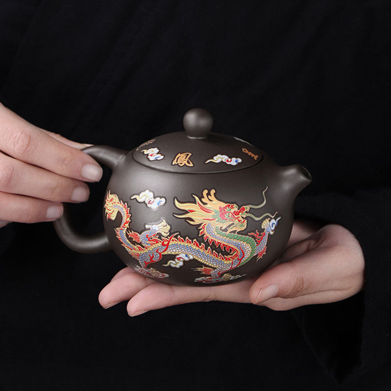 Farbwechselnde Teekanne Drachen und Phönix