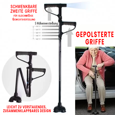 LumoSchritt™ | Faltbarer Gehstock mit LED-Licht