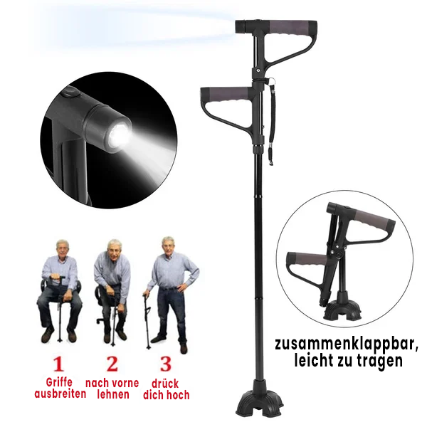 LumoSchritt™ | Faltbarer Gehstock mit LED-Licht