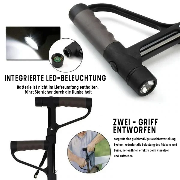 LumoSchritt™ | Faltbarer Gehstock mit LED-Licht