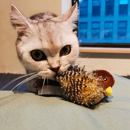 Catfri® BirdToy: Interaktives zwitscherndes Vogelspielzeug für Katzen