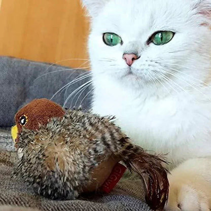 Catfri® BirdToy: Interaktives zwitscherndes Vogelspielzeug für Katzen