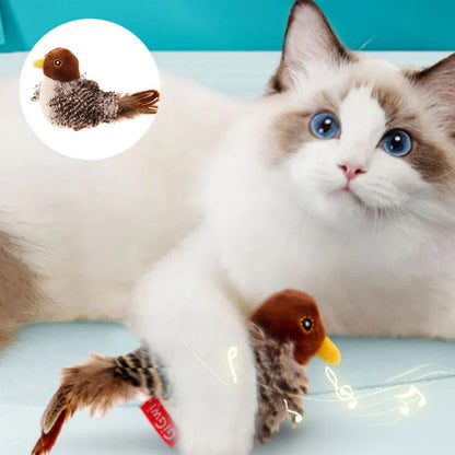 Catfri® BirdToy: Interaktives zwitscherndes Vogelspielzeug für Katzen